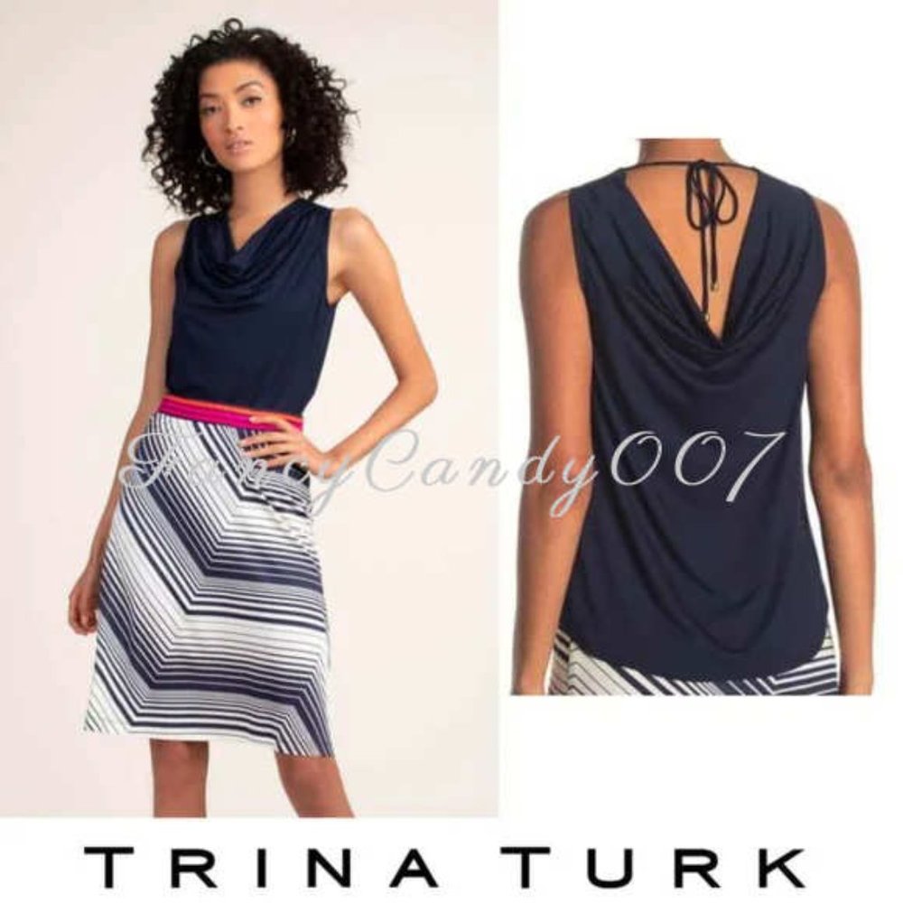 Trina Turk Ellie Cowl Neck Top Size L